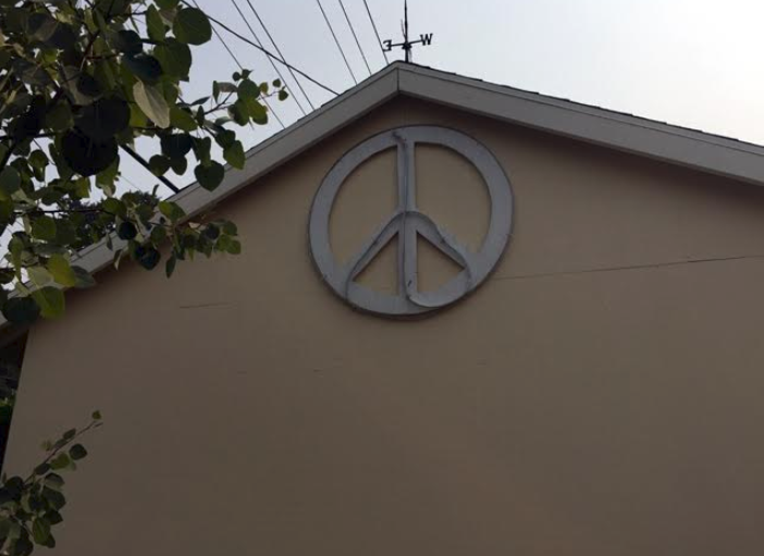 Peace Sign on Gazebo