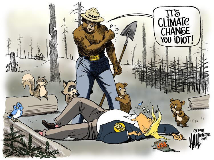 animal rescuers - Smokey the Bear and Donald Trump