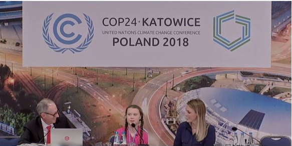 Teen Climate Activist - climate summit press conference in Katowice, Poland