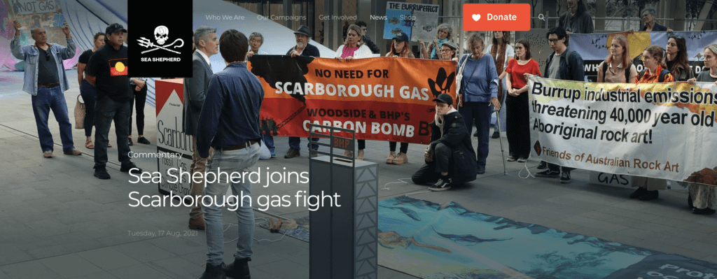 fracking in Australia - Sea Shepherd joins Scarborough gas fight